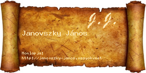 Janovszky János névjegykártya