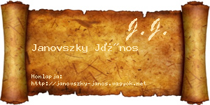 Janovszky János névjegykártya