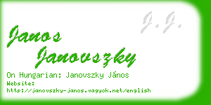 janos janovszky business card