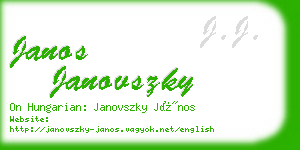 janos janovszky business card